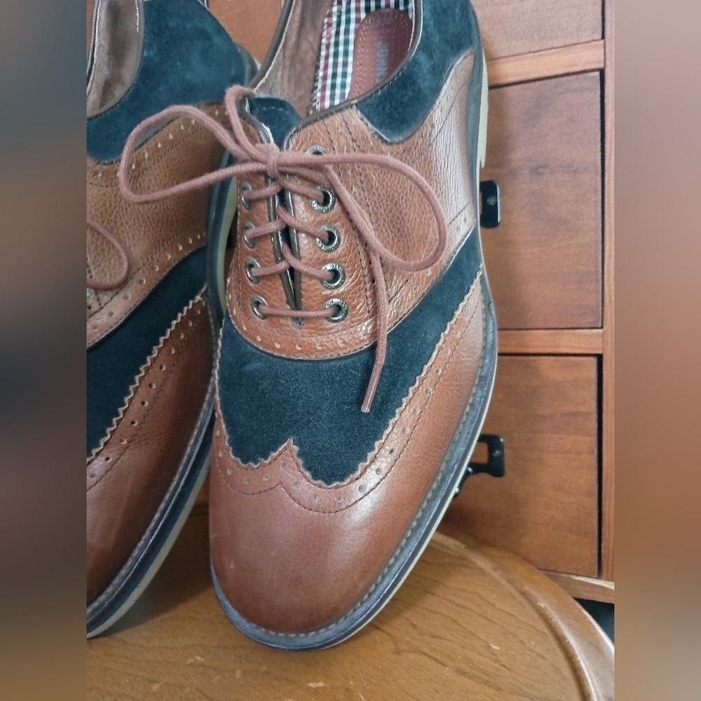 Johnston & Murphy Suede & Leather Men's Brown Ellington Spectator_9
